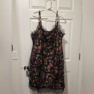 NWT Anthropologie Grape Floral Slip Dress